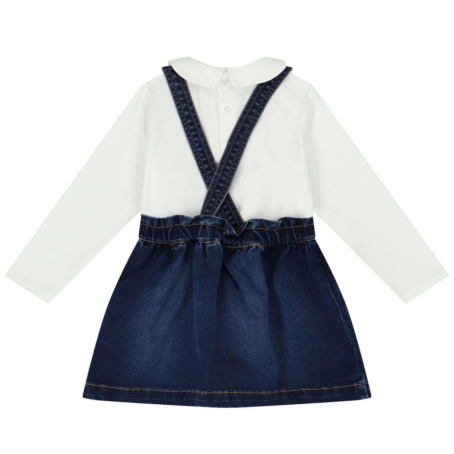 Younger Girls White & Blue Logo Skirt Set, 2, hi-res image number null