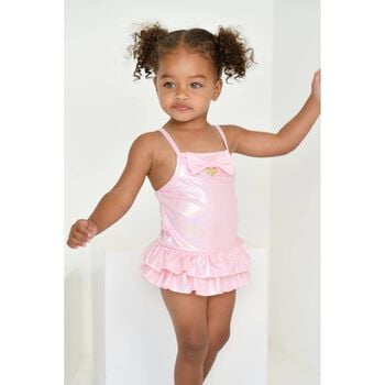 Baby Girls Pink Iridescent Shimmer Swimsuit