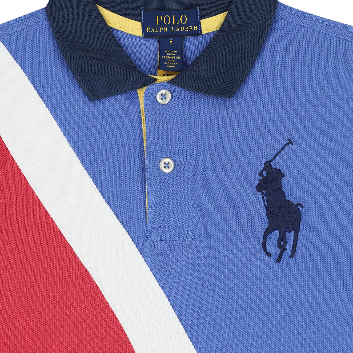 Boys Blue & Red Piqué Big Pony Polo Shirt, 1, hi-res image number null