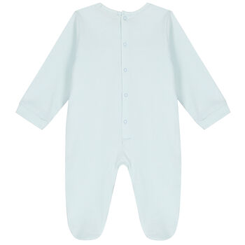 Baby Boys Blue & Gold Logo Babygrow