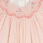Baby Girls Pink Floral Gingham Dress, 1, hi-res