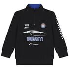 Boys Black Logo Sweatshirt, 1, hi-res