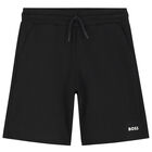 Boys White & Black Logo Shorts set, 1, hi-res