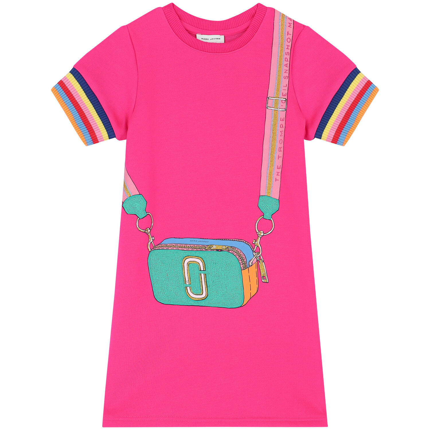 Girls Pink Bag Dress, 2, hi-res