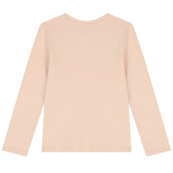 Girls Pink Logo Long Sleeve Top