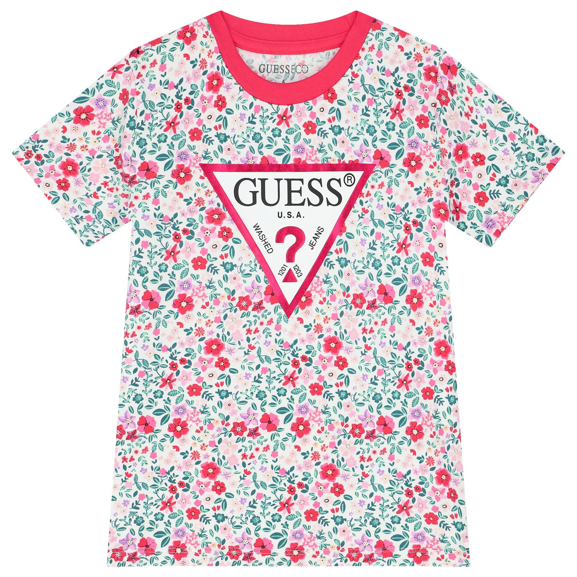 Green and pink guess shirt top