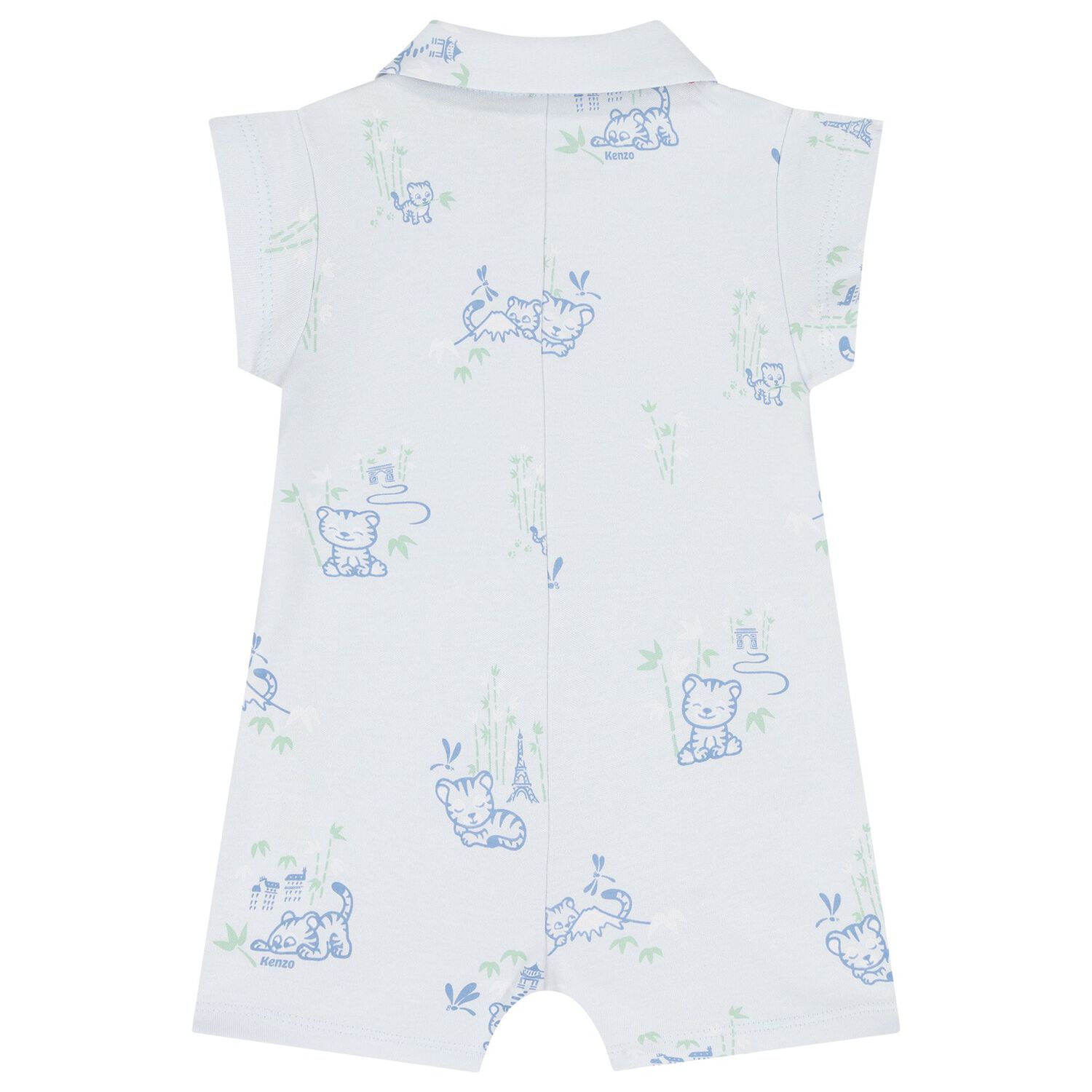 Baby Boys Blue Tiger Romper, 1, hi-res