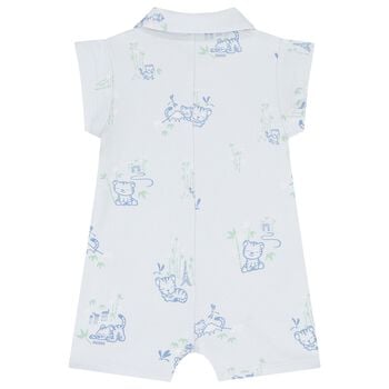 Baby Boys Blue Tiger Romper