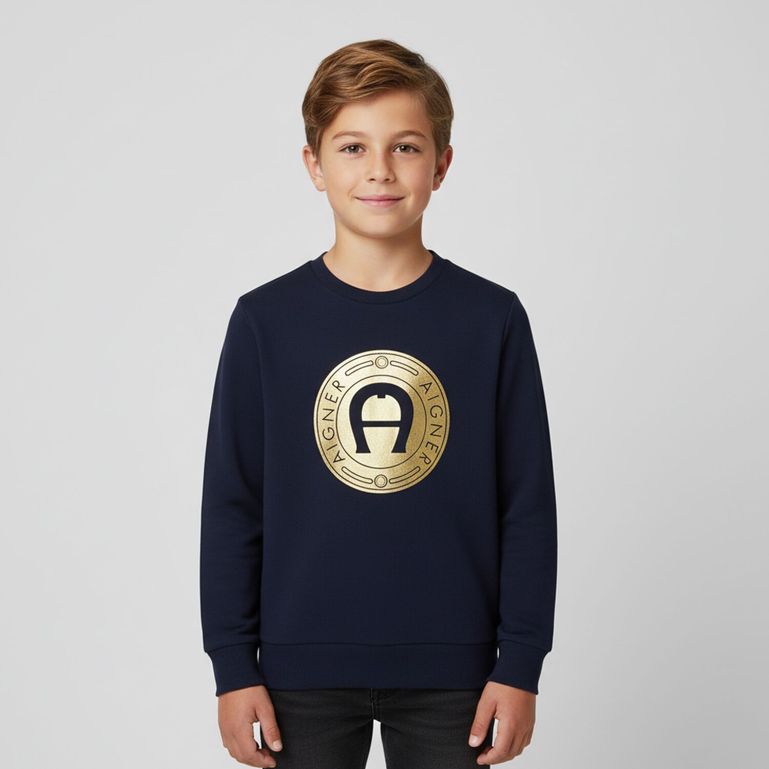 Boys Navy Logo Sweatshirt, 1, hi-res image number null