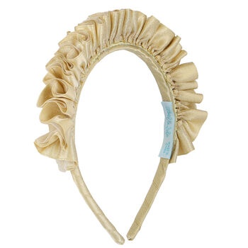 Girls Gold Ruffled Hairband