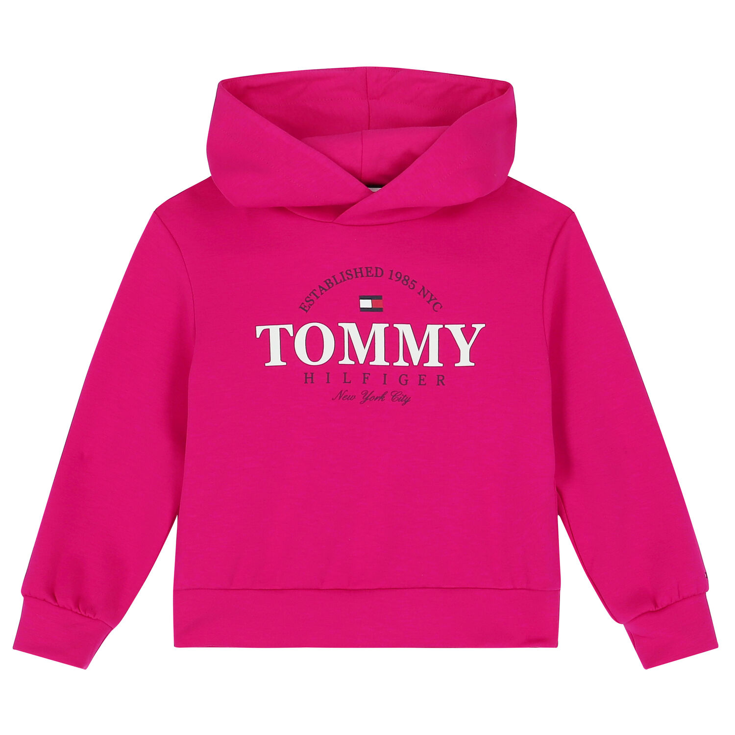 Girls Pink Logo Hooded Top, 2, hi-res