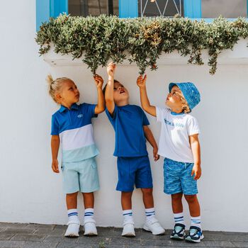 Boys White & Blue Logo T-Shirt