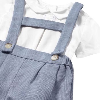 Baby Boys Blue & White Shorts Set