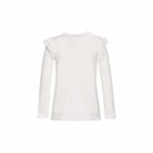 Girls Ivory & Blue Frill Top, 1, hi-res