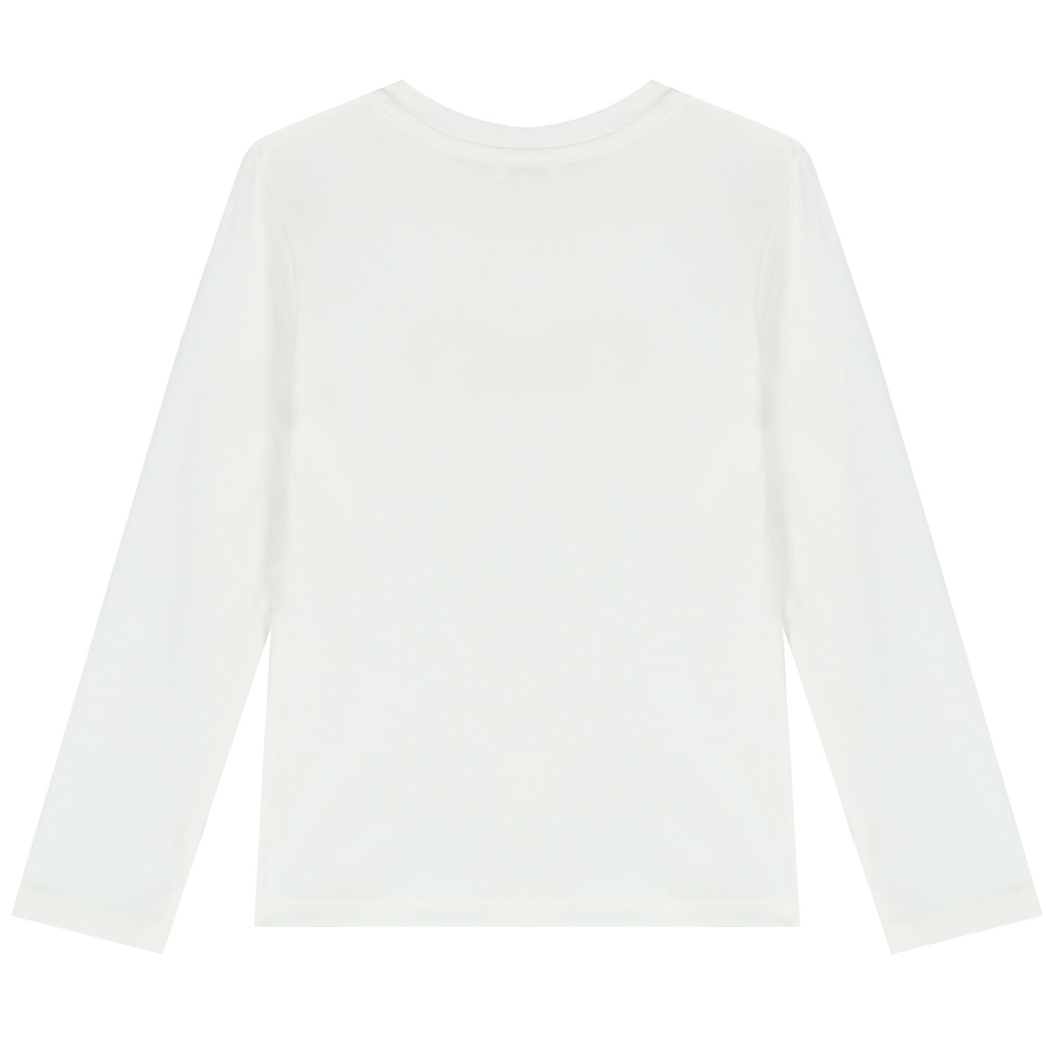 توب بنات بأكمام بالشعار باللون العاجى, 2, hi-res