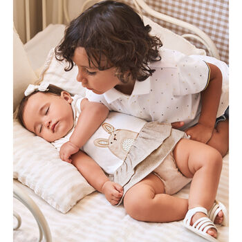 Baby Girls Ivory & Beige Dress