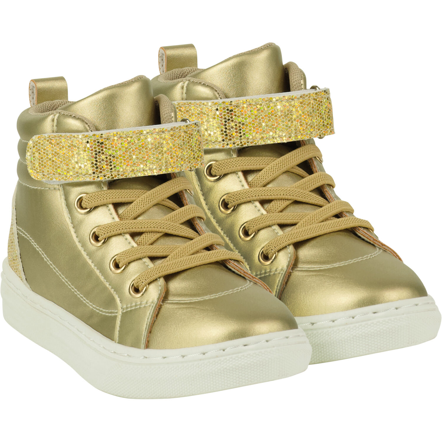 Girls Gold Embellished Trainers, 1, hi-res image number null