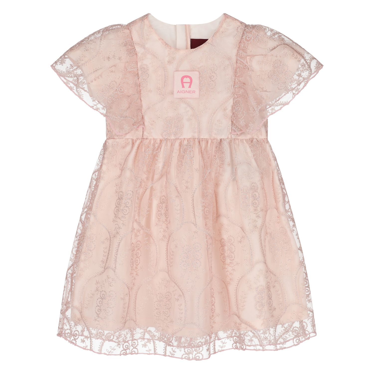 Younger Girls Pink Logo Dress, 2, hi-res
