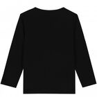 Boys Black Logo Top, 1, hi-res