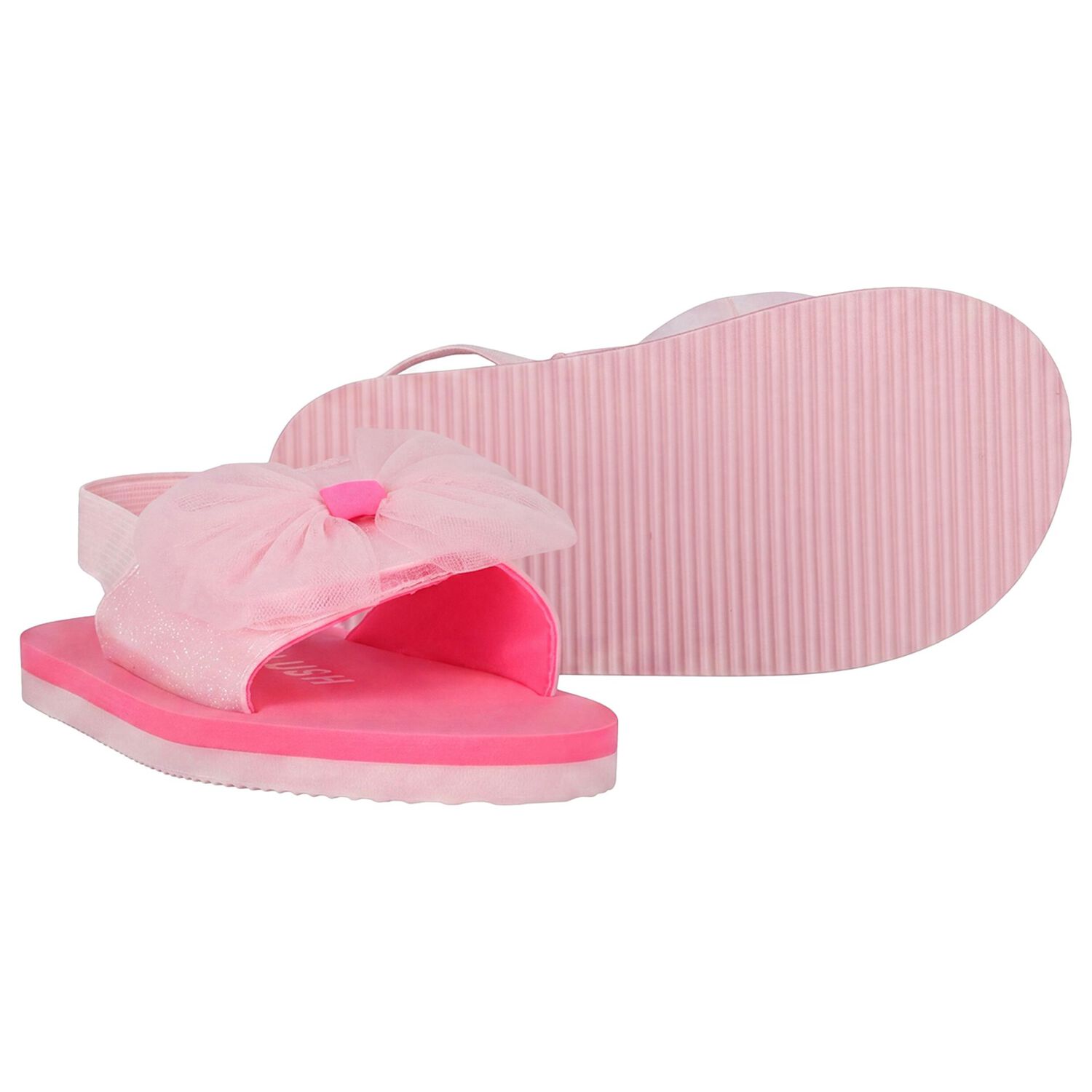 Girls Pink Flower Sandals, 1, hi-res