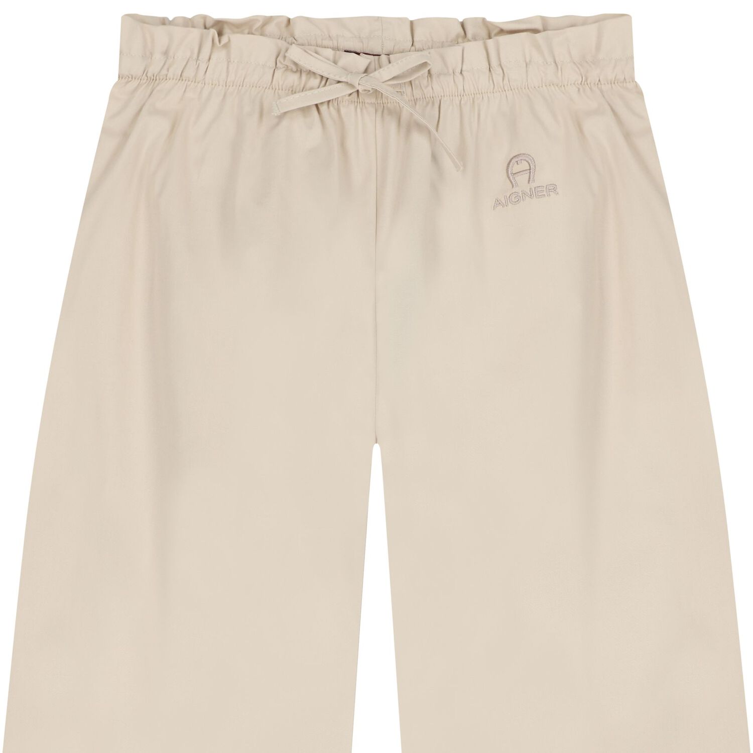 Girls Beige Logo Trousers, 1, hi-res