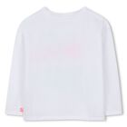 Girls White Sequin Cat Long Sleeve Top, 1, hi-res