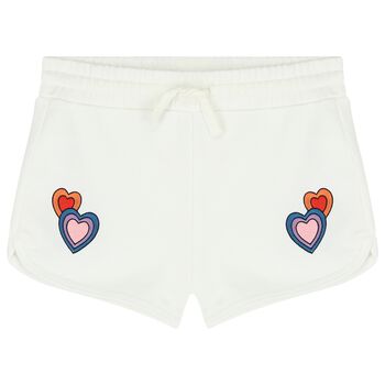 Girls Ivory Heart Shorts