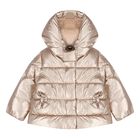Baby Girls Rose Gold Puffer Jacket, 1, hi-res