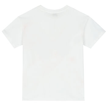 Boys White & Orange Logo T-Shirt