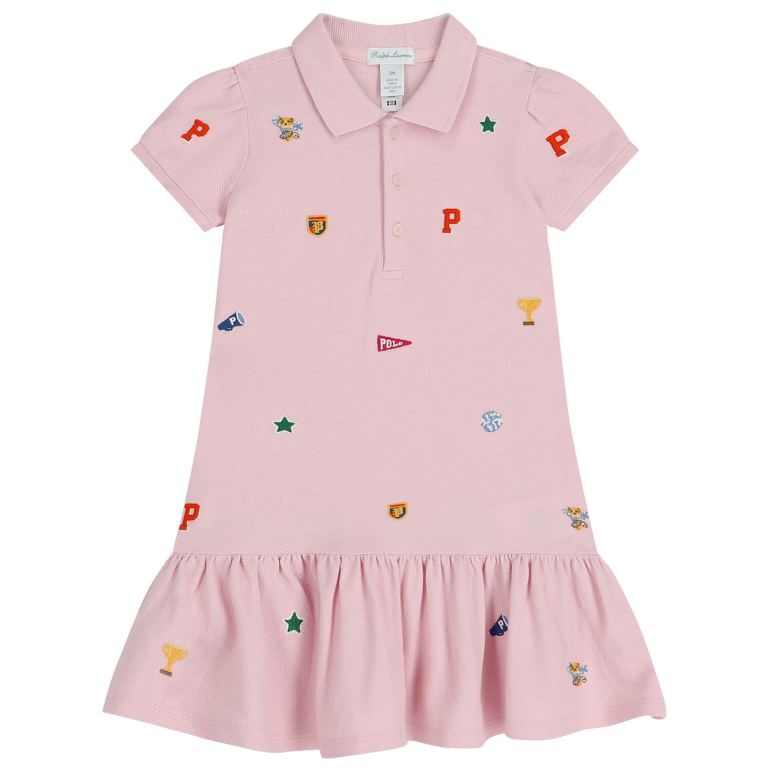 Baby Girls Pink Polo Dress Set, 1, hi-res
