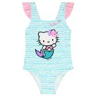 Girls Blue & White Hello Kitty Swimsuit, 1, hi-res