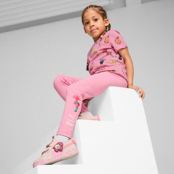 Girls Pink Trolls Logo Leggings