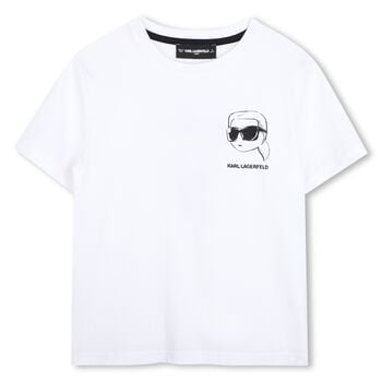 Boys Mini Me White Ikonik Karl Logo T-Shirt