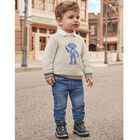 Younger Boys Blue Denim Joggers, 1, hi-res