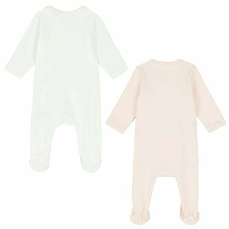 White & Pink Babygrow Gift Set (2 Piece), 1, hi-res image number null