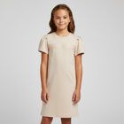 Girls Beige Logo Dress, 1, hi-res