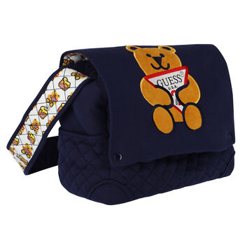 Baby Boys Navy Teddy Logo Changing Bag