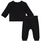Baby Boys Black Logo Tracksuit, 1, hi-res