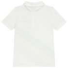 Boys White Logo Polo Shirt, 1, hi-res