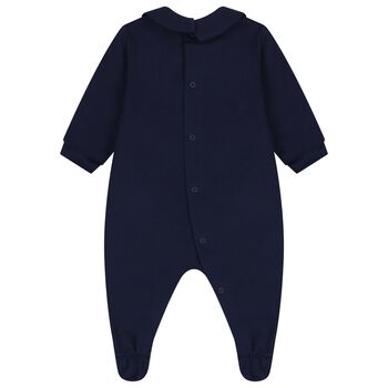 Navy Blue Teddy Bear Logo Babygrow