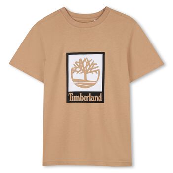 Boys Beige Logo T-Shirt