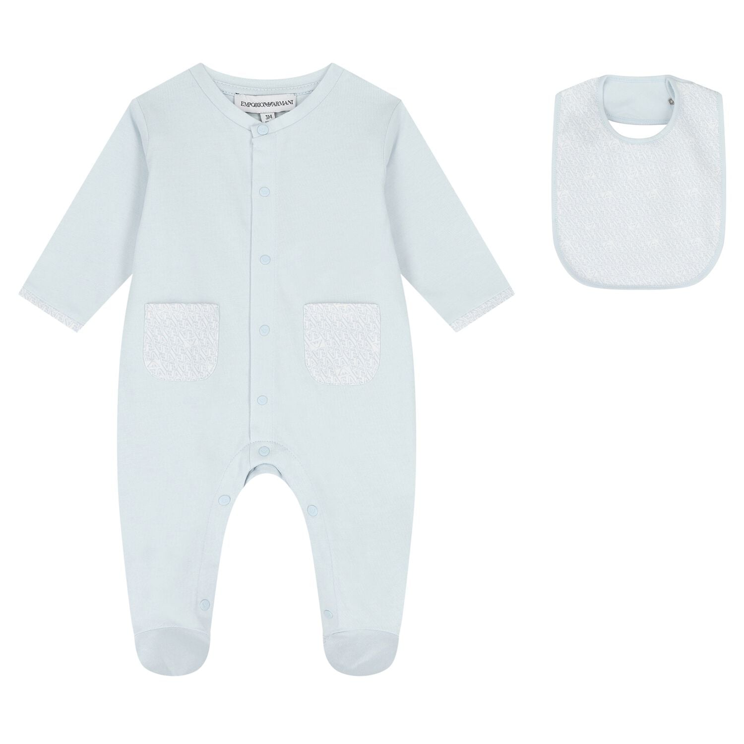 Baby Boys Blue Logo Babygrow Set, 4, hi-res