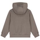 Girls Beige Logo Hooded Top, 1, hi-res