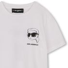 Boys Mini Me White Ikonik Karl Logo T-Shirt, 2, hi-res