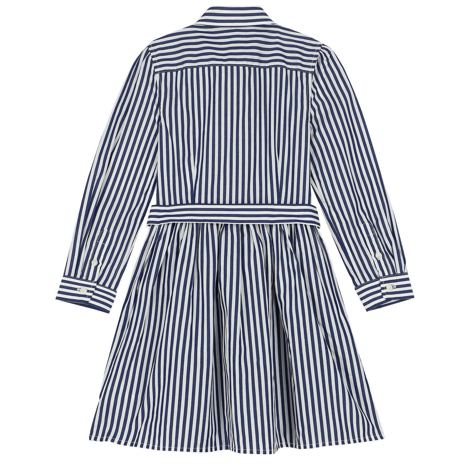 Girls Navy & White Striped Dress, 1, hi-res image number null