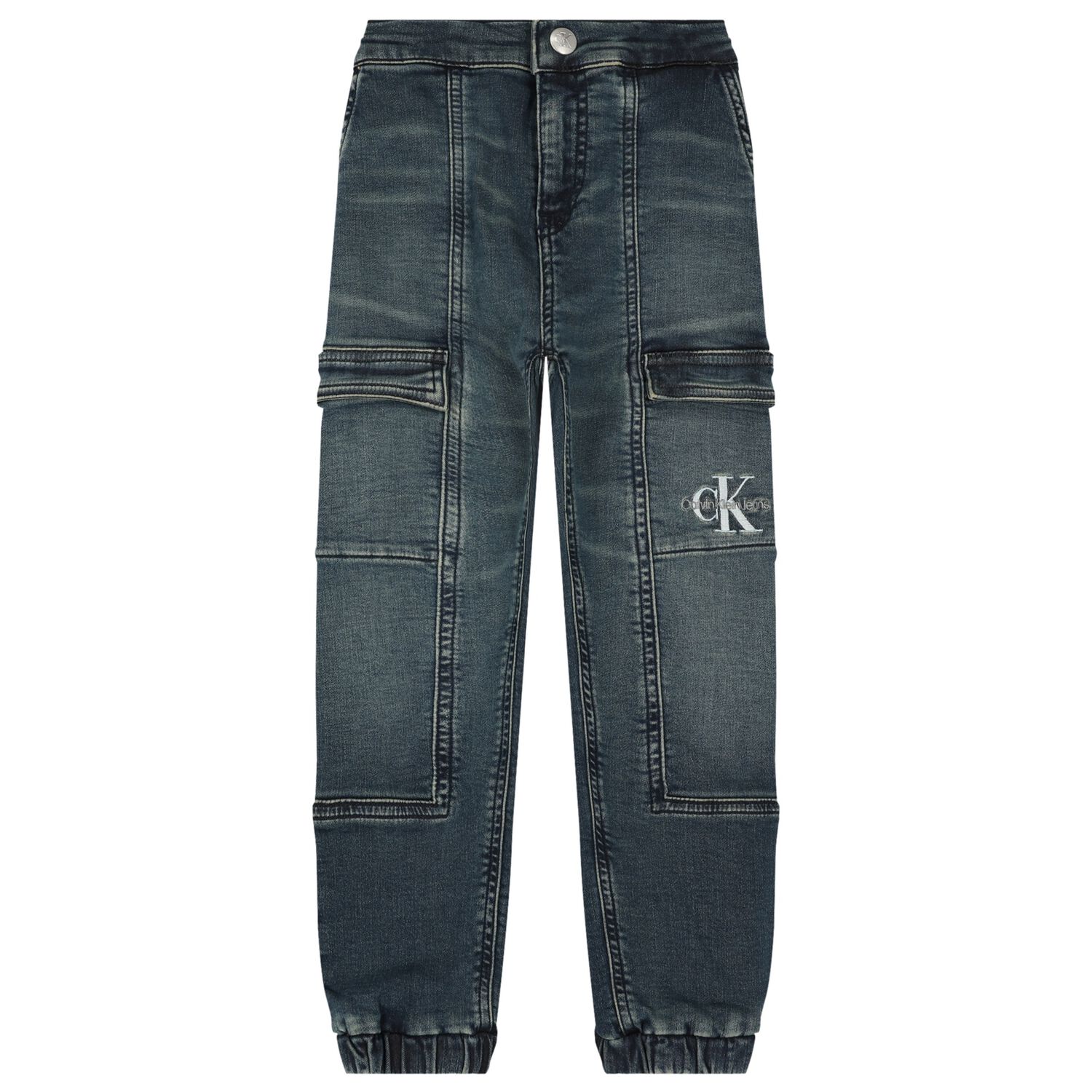 Boys Blue Logo Jeans, 1, hi-res