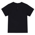 تيشيرت بالشعار باللون الكحلي للأولاد, 2, hi-res