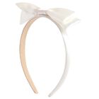 Girls white Bow Headband, 1, hi-res
