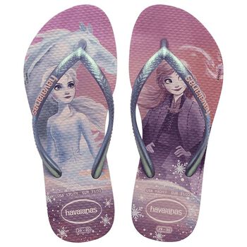 Girls Pink Frozen Flip Flops