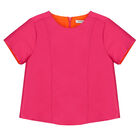 طقم تنورة أورجانزا باللون الوردي للبنات, 1, hi-res